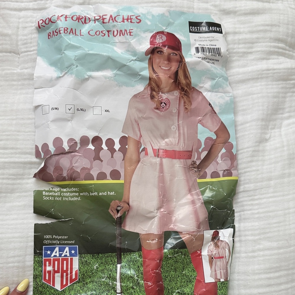 Rockford Peaches Baseball Costume - Pink